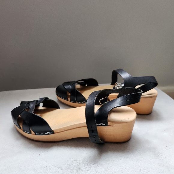 Swedish Hasbeens black leather clog size 36/6.5 - Picture 4 of 6